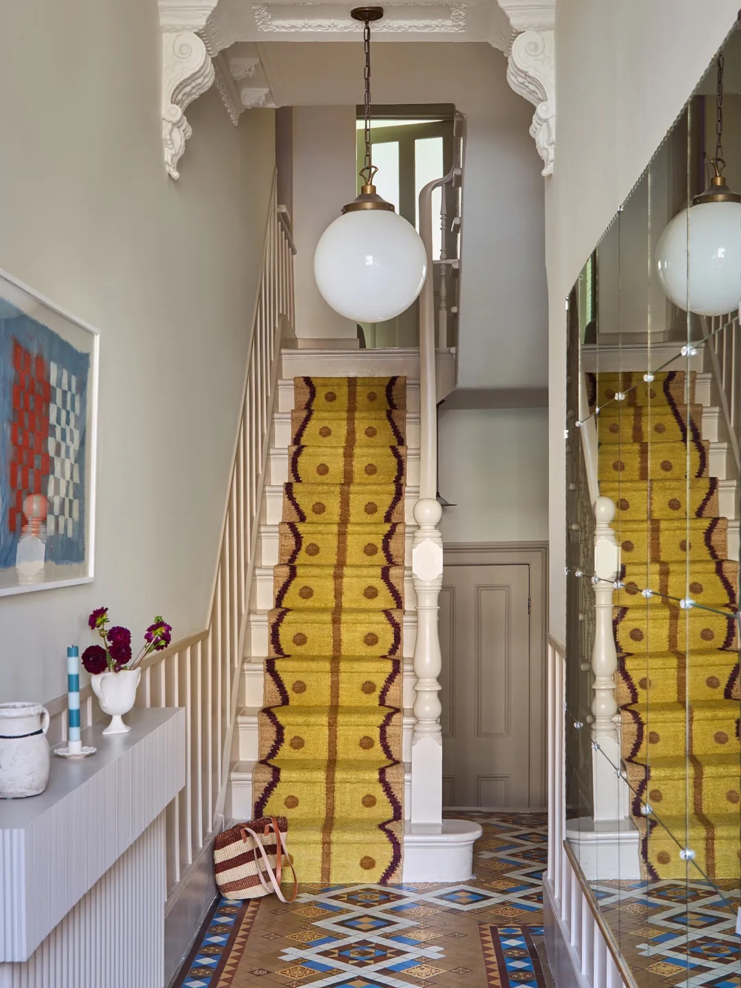 yellow stair runner