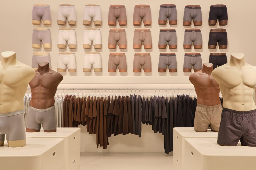 Men's underwear displayed on mannequins