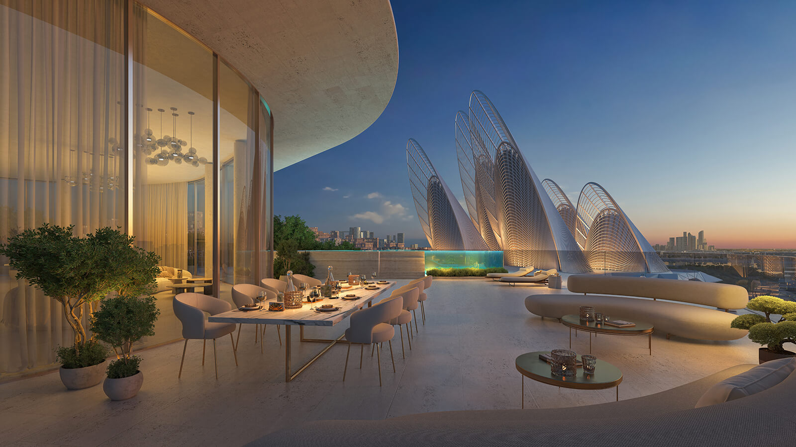 Spacious decks offer panoramic views of the island Mandarin Oriental Residences | Aldar and BIG | STIRworld