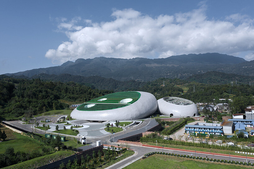 The panda-shaped cradle defines ZXD Architects' Biodiversity Performance Center in China