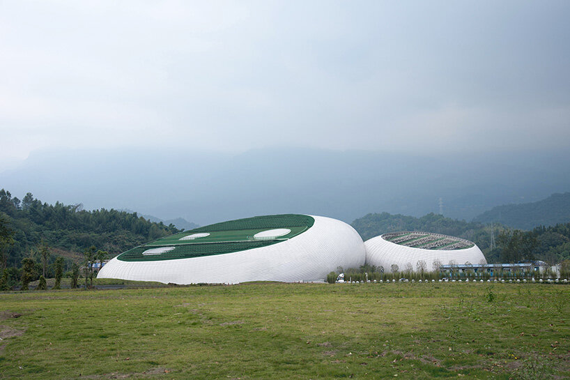 The panda-shaped cradle defines ZXD Architects' Biodiversity Performance Center in China