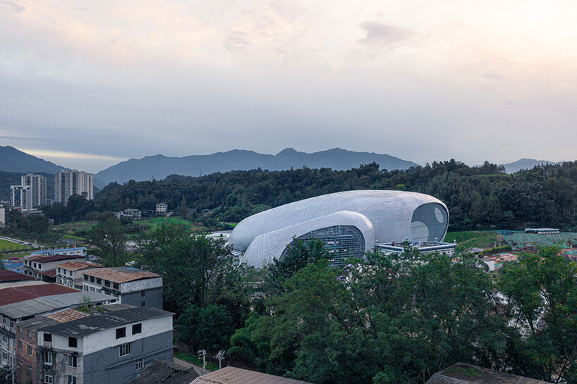 The panda-shaped cradle defines ZXD Architects' Biodiversity Performance Center in China