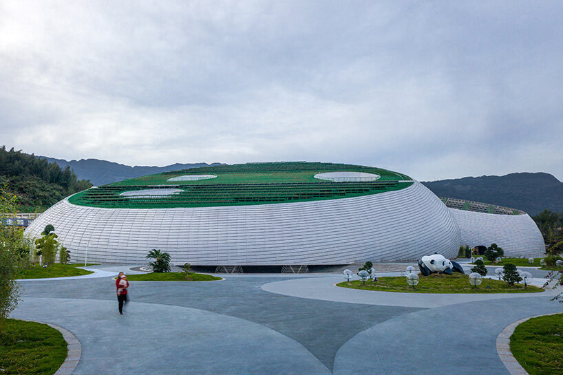 The panda-shaped cradle defines ZXD Architects' Biodiversity Performance Center in China