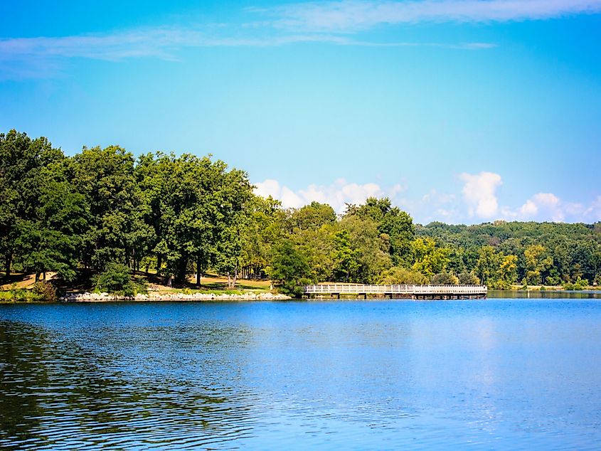 The summer landscape of Kensington Metro Park in Milford, Michigan