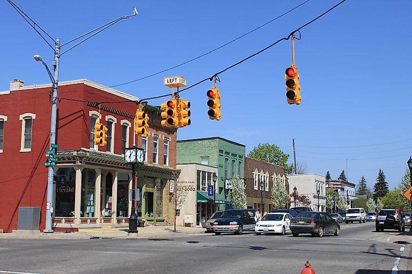 Downtown South Lyon, Michigan along the Pontiac Trail