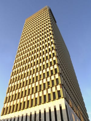 A picture of the old Daniel Building from 2007, when it was still called the BB&T Building. The building is now known as “The Landmark Building” or by the Windstream company logo displayed above.