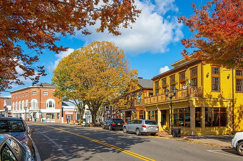 Historic commercial building at 53 Main Street in historic downtown Plymouth, Massachusetts