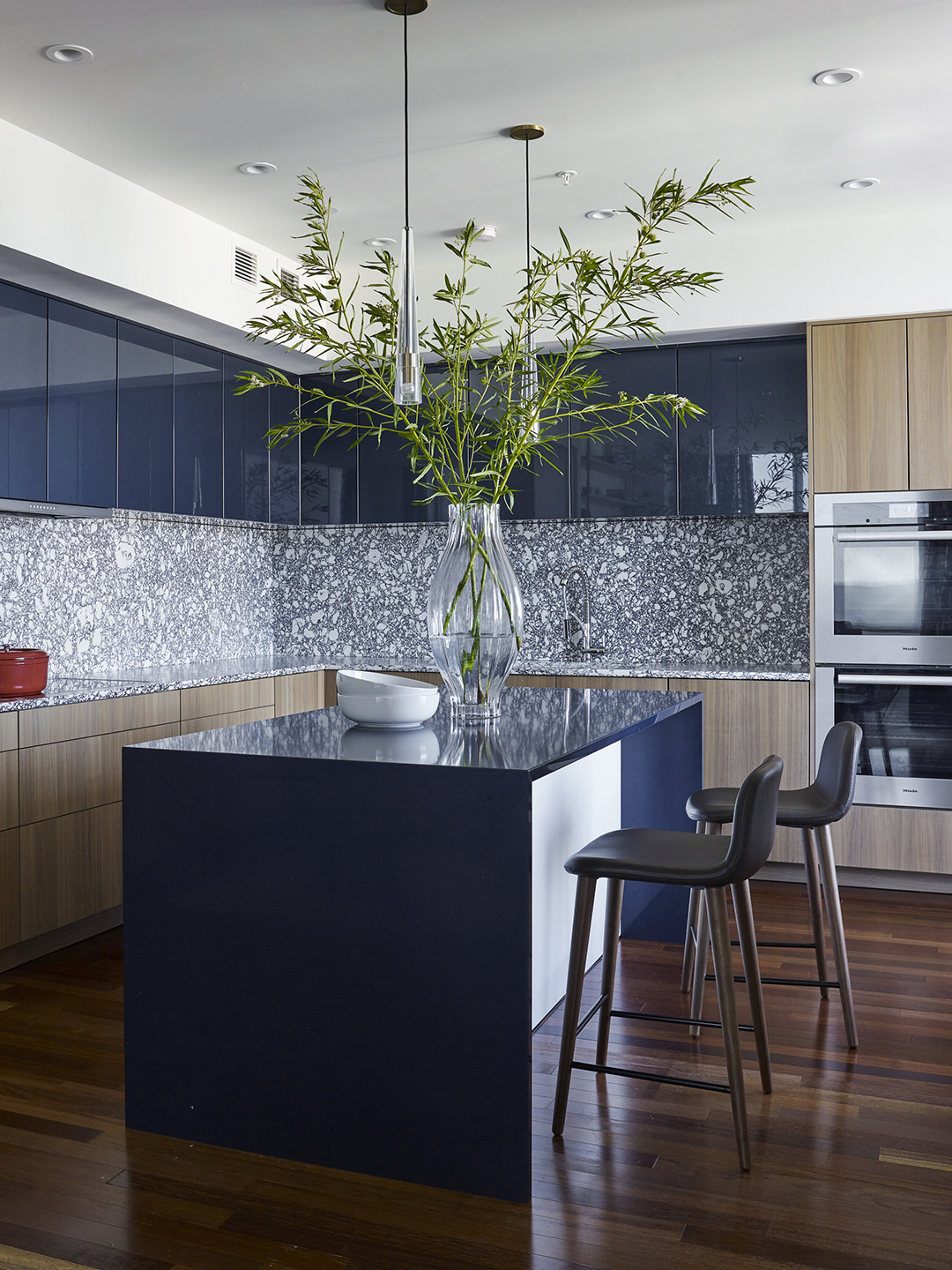 elegant blue kitchen