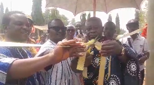 Emmanuel Kwabena Marfo cuts the ribbon