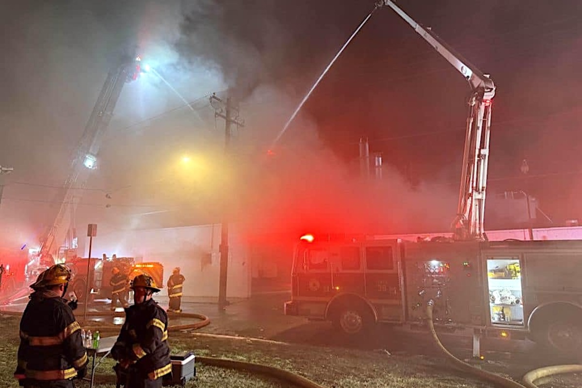 The Philadelphia Fire Department battles a massive warehouse fire on Christmas Eve