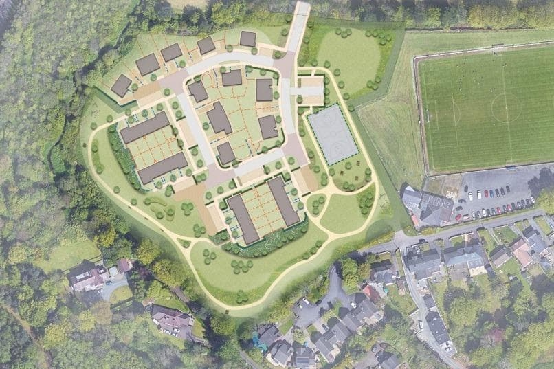 Planning permission has been applied for for 40 social and affordable housing units with a mix of one to five-bedroom apartments, as well as leisure facilities including a basketball court and parkland