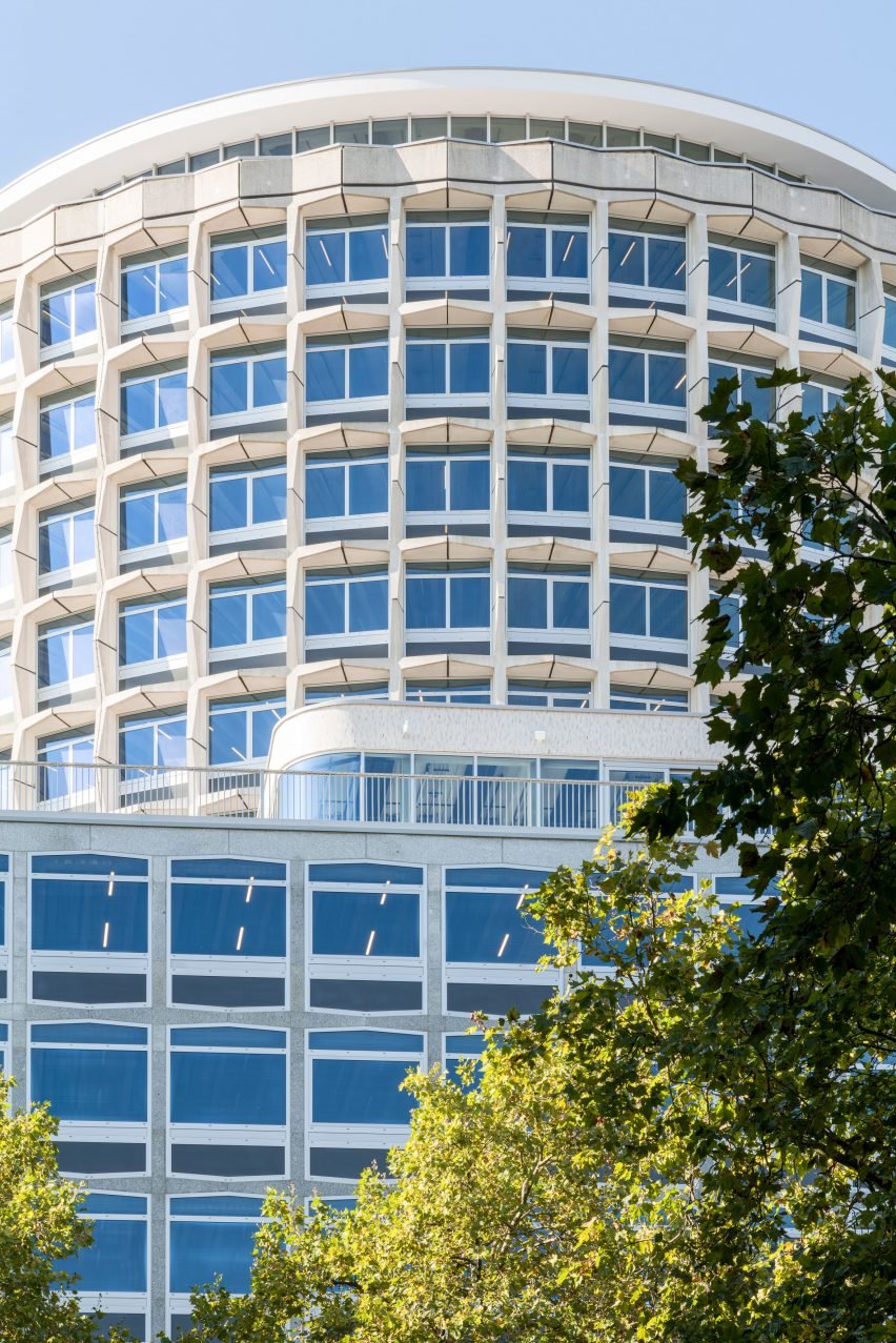 Concrete office towers in London