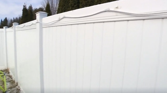 White vinyl fence.