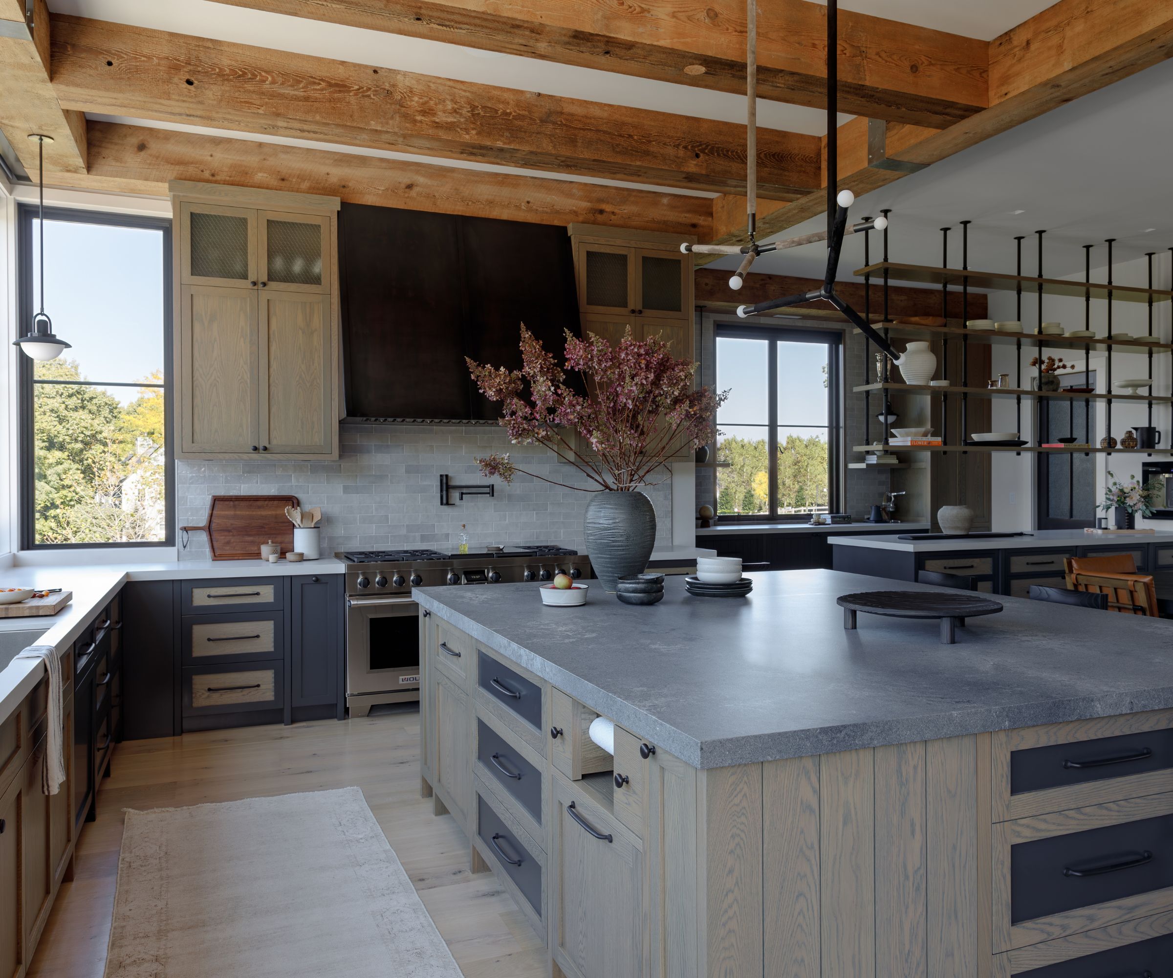 An organic, modern kitchen with elements of industrial design