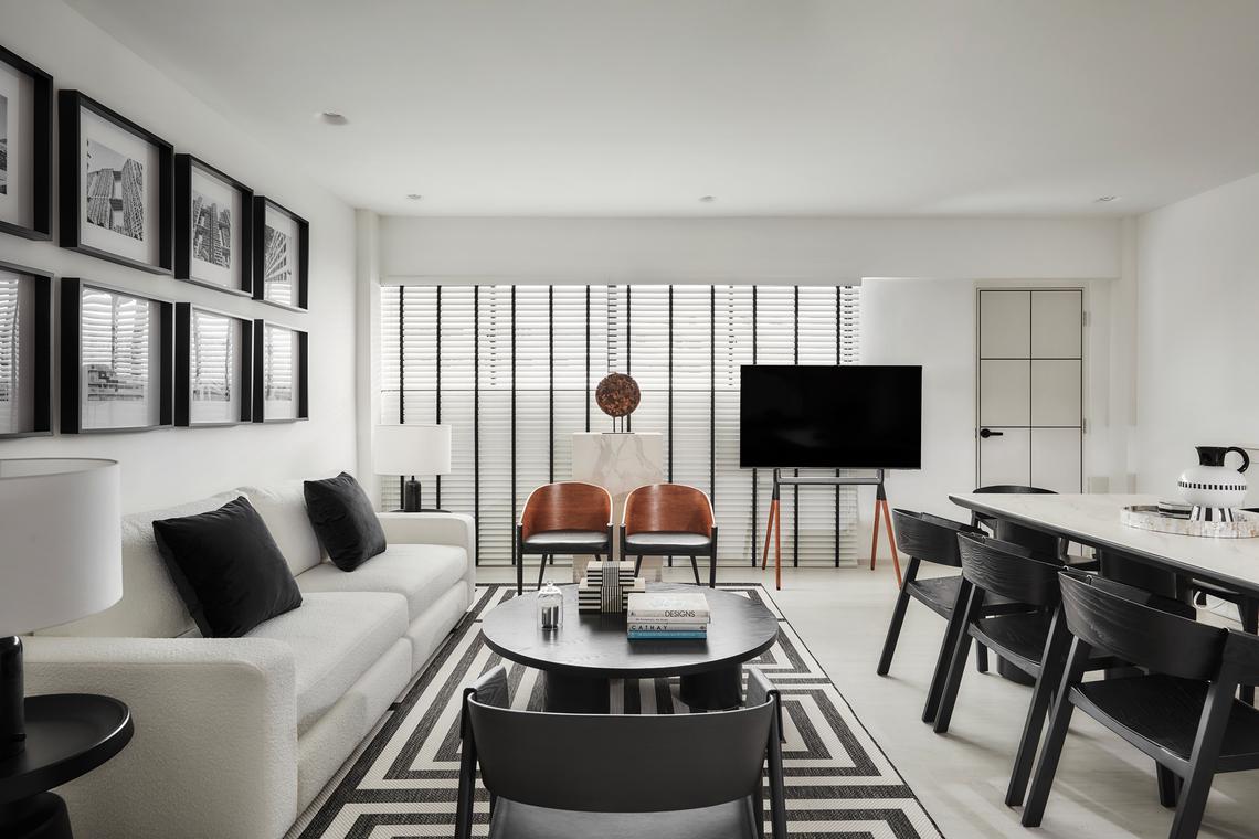 The chic at home: black and white life in Hougang HDB Flat