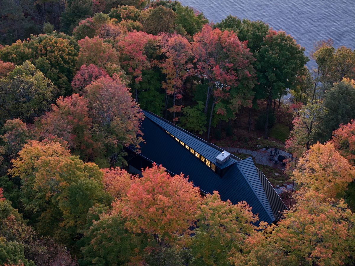 The Family Cottage is an Ontario retreat under sloping roofs