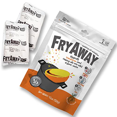 FryAway Frying Cooking Oil Solidifier, Solidifies up to 16 Cups - Vegetable Cooking Oil Solidifier Powder