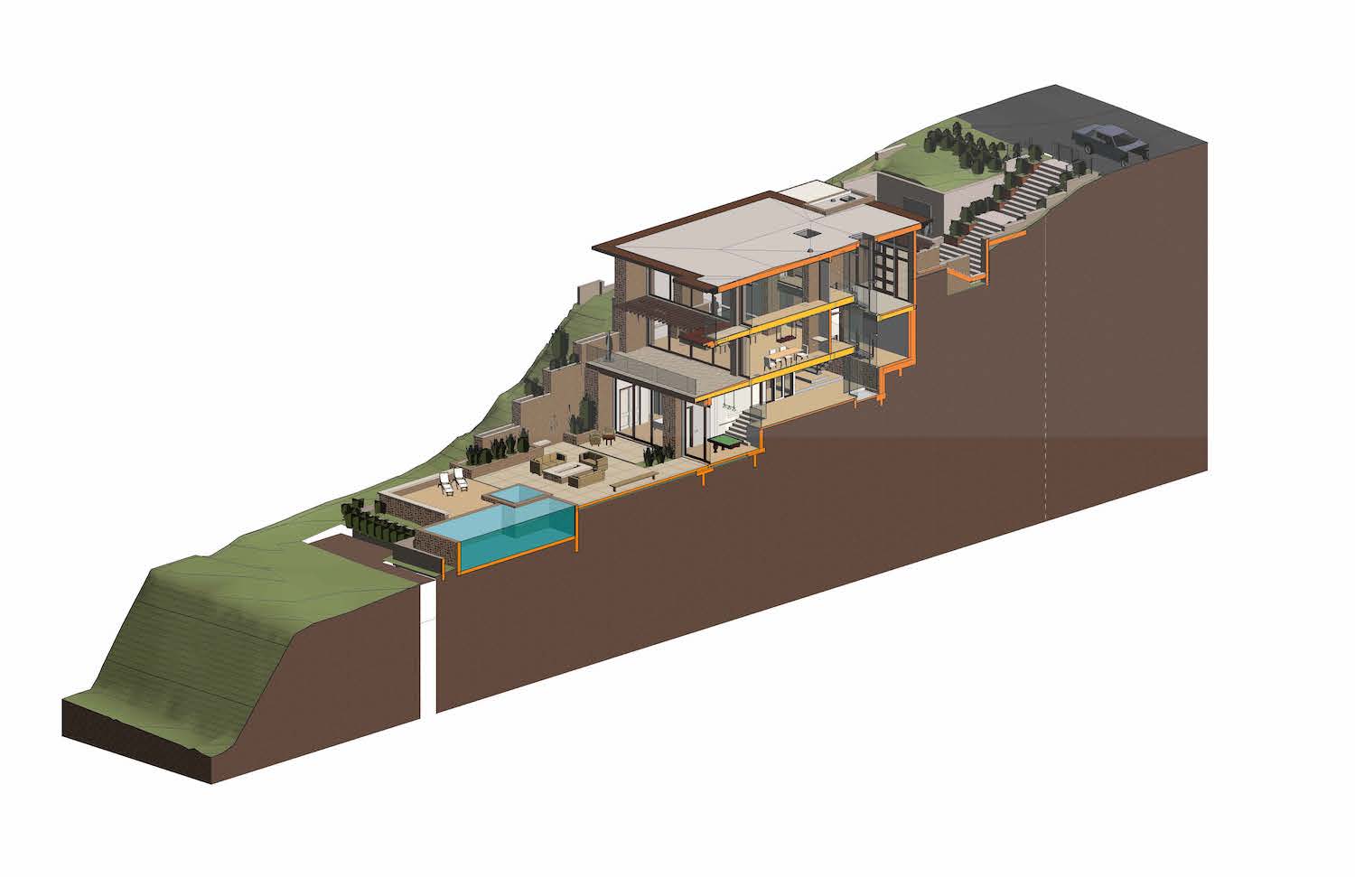 Rendering of the luxurious Del Mar home owned by Kerry and Corrine Marsh and designed by architect Brian Church