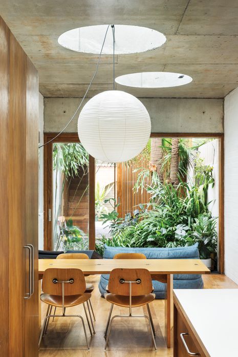 Skylights in the new extension bring light into the inner-city residential building.