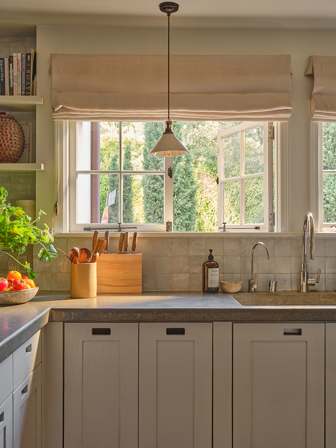 Kitchen with a view of the outside