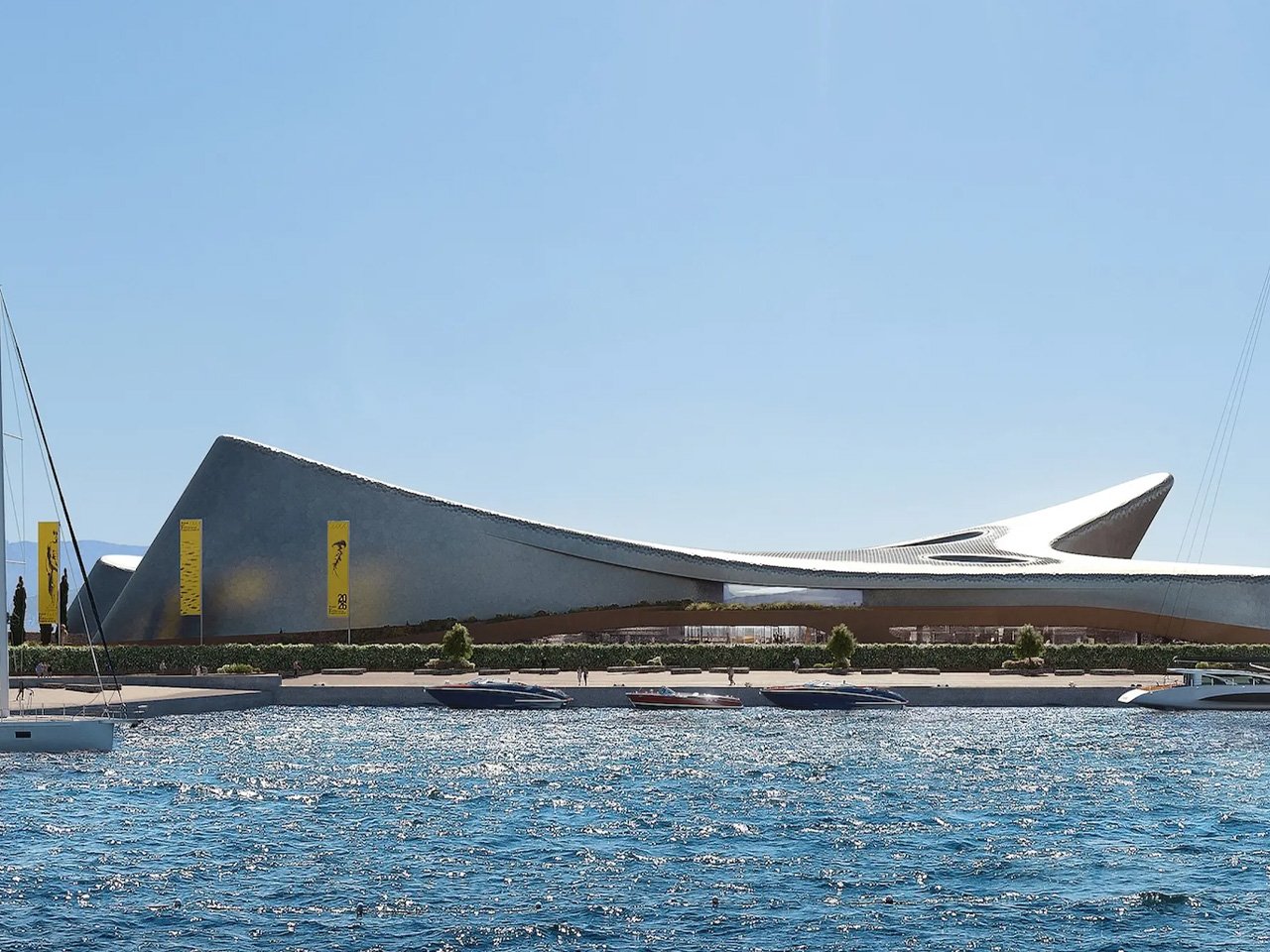 Zaha Hadid Architects reveals the futuristic cultural center design on the Italian street of Messina