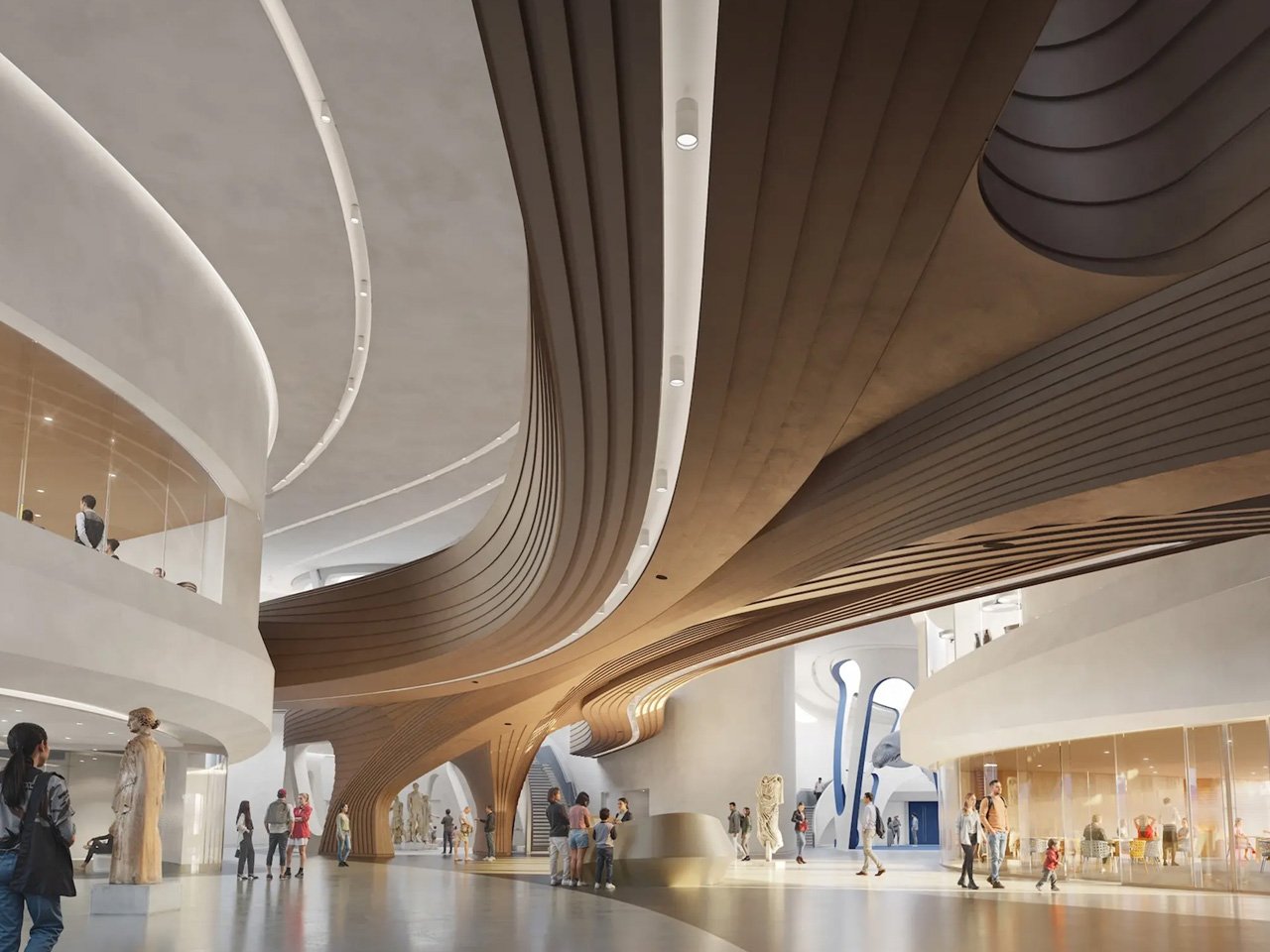 Zaha Hadid Architects reveals the futuristic cultural center design on the Italian street of Messina