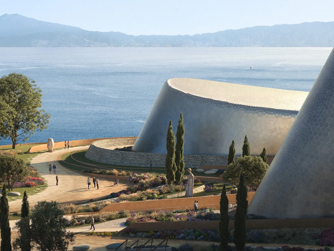 Zaha Hadid Architects reveals the futuristic cultural center design on the Italian street of Messina