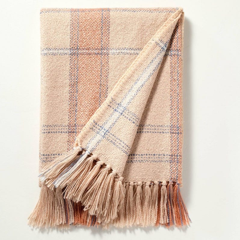 Woven Plaid throwing blanket