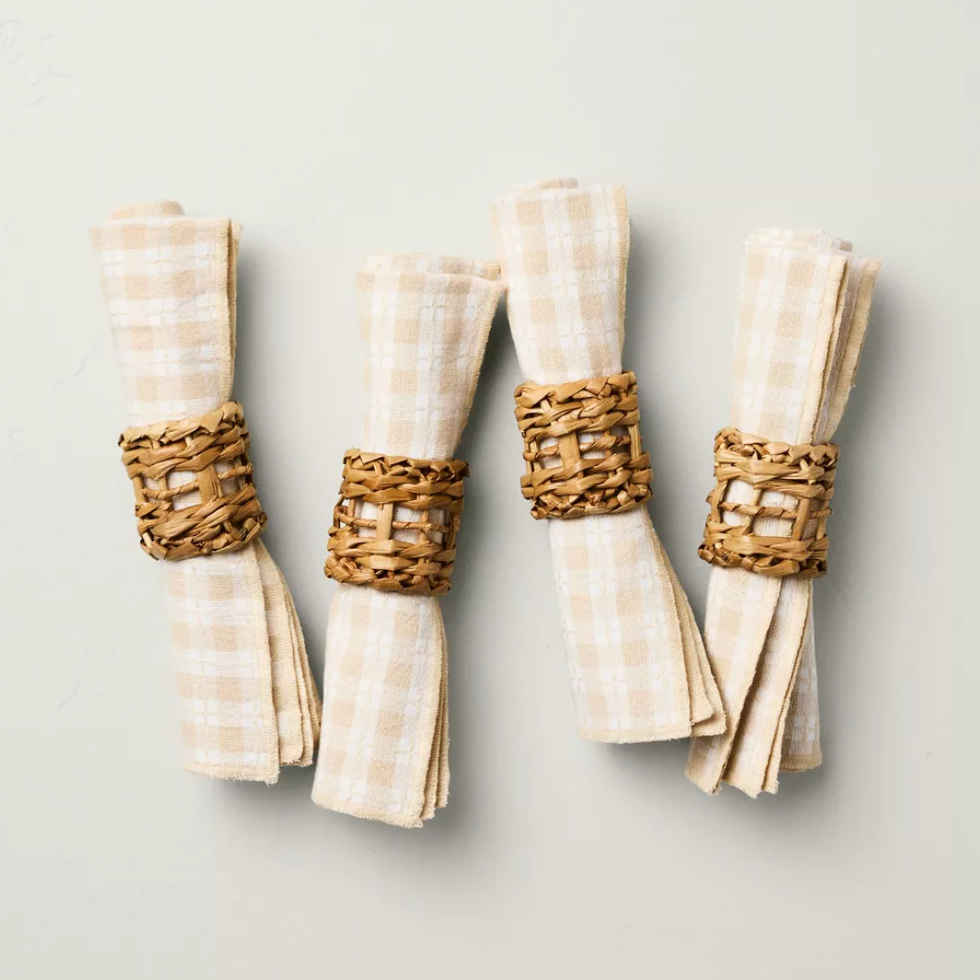 Woven napkin rings, 4 -set of 4