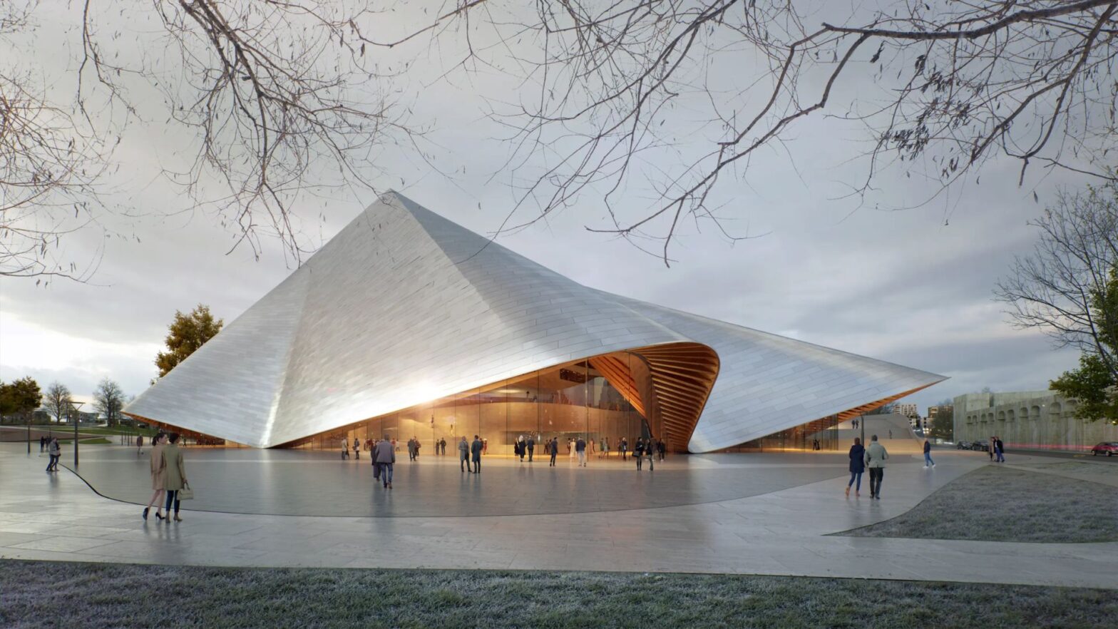 Rock -shaped sun roof for Grace Kosovo's new opera house