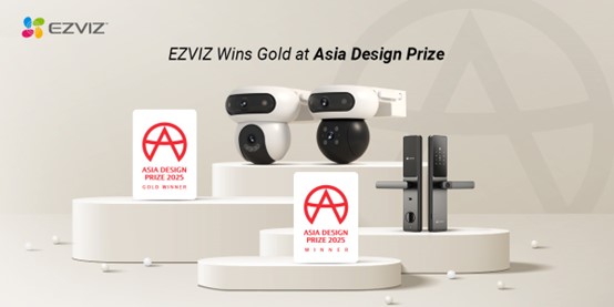 Two innovative products from EZVIZ Win Asia Design Prize 2025, including a gold winner, for the combination of powerful smart home technology with user-centered, future-oriented design