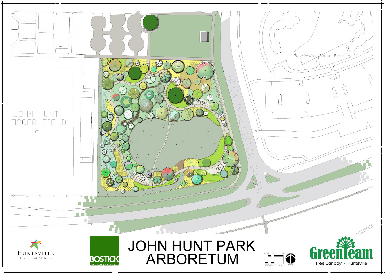 Plans for Arboretum in John Hunt Park drive with the donation from the Rotary Club by Greater Huntsville