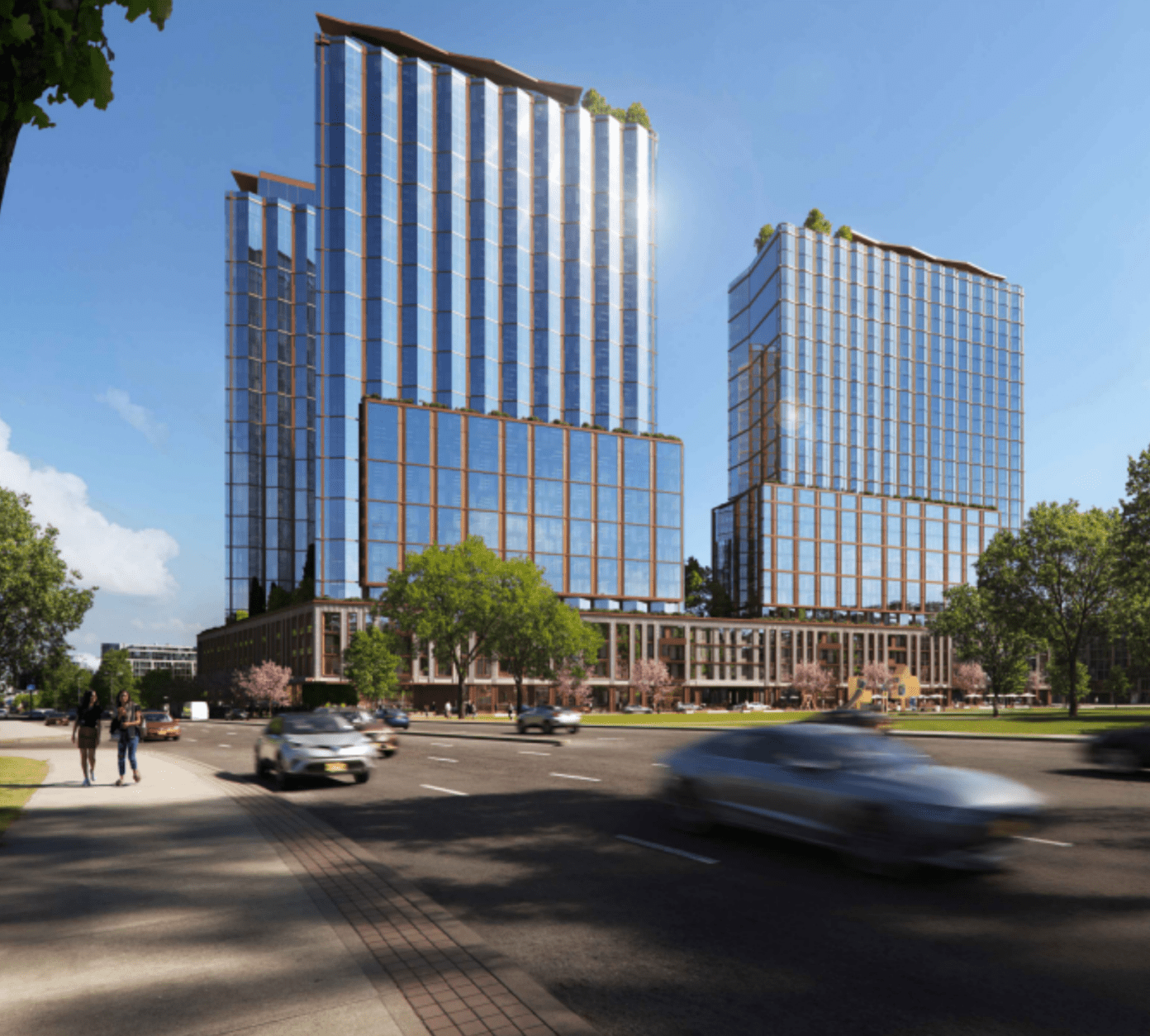 Renderings reveal the master plan of four-tower-diaberia in Newark, New Jersey,