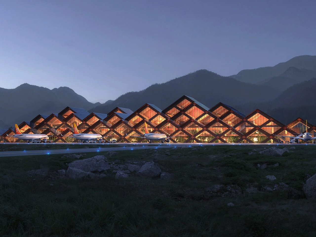 Big's unique design for GelPhu International Airport combines passengers with Bhutan's natural beauty