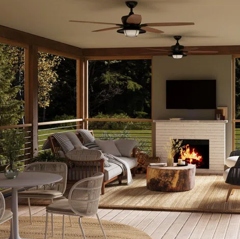 60" LED ceiling fan outdoors 