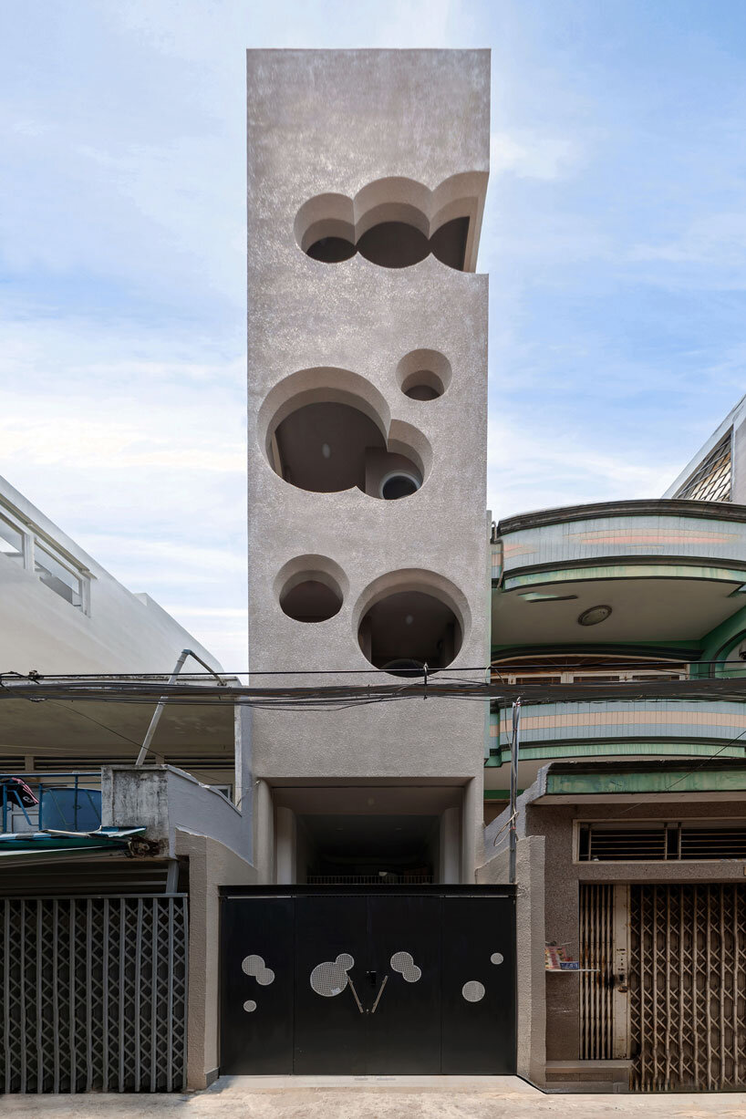 Cloud-shaped openings Pierce Urban co-life unit concrete facade in Vietnam