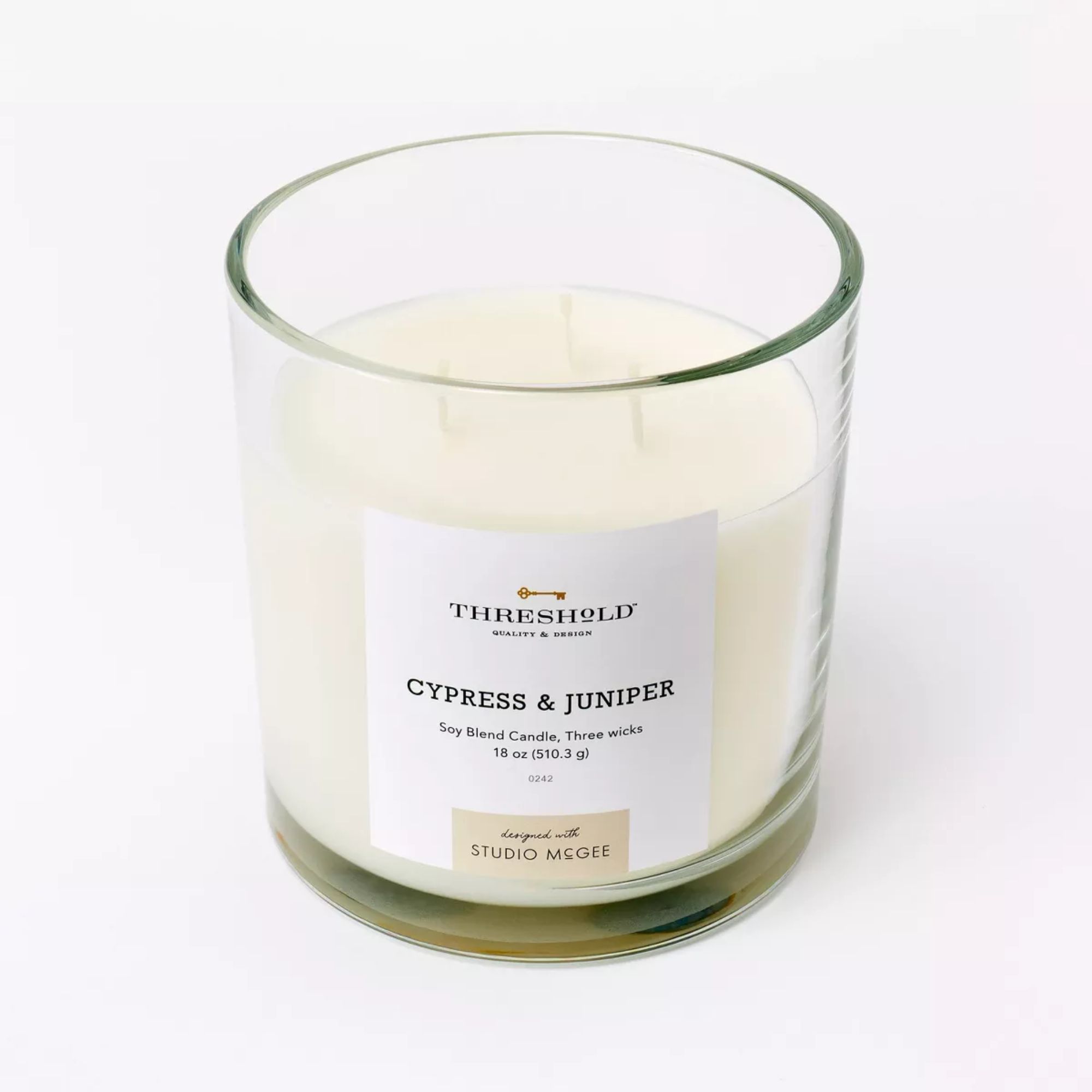 White glass fragrant candle 