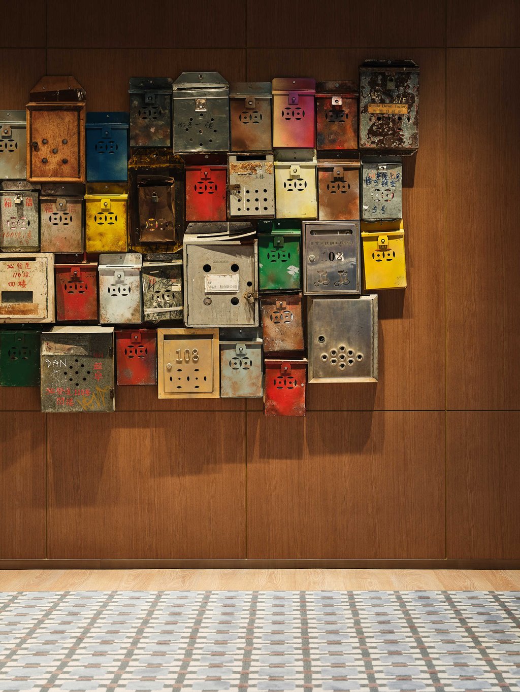 The Bleung team created in the Hong Kong style installations of vintage briefing boxes. Photo: Han Tang The Bleung team created in the Hong Kong style installations of vintage briefing boxes. Photo: Han Tang