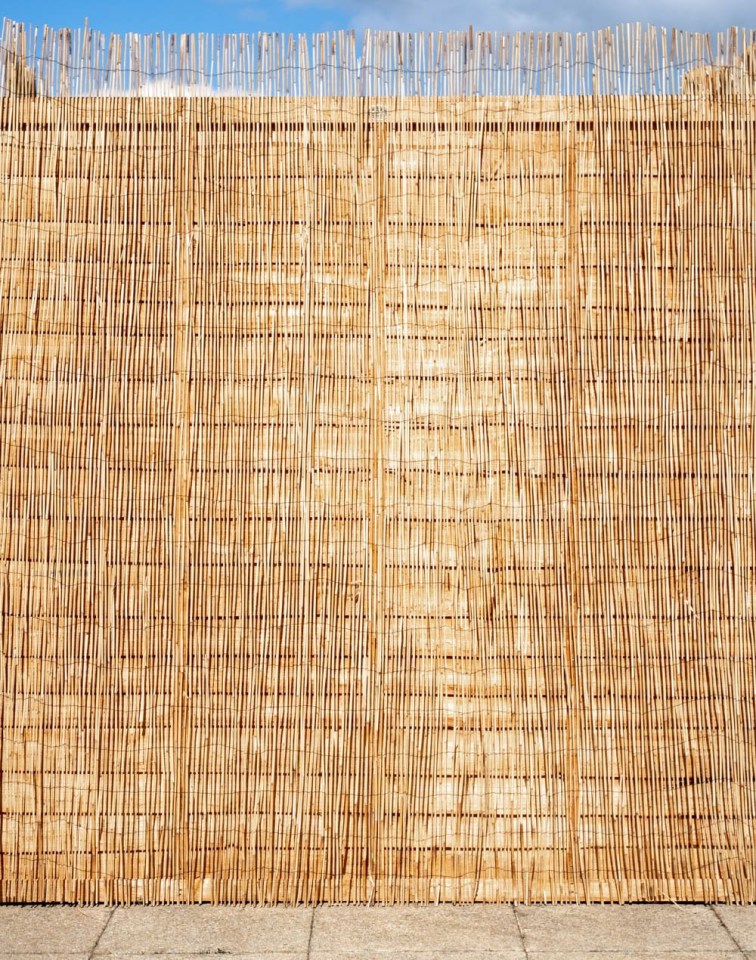 Data protection fence from woven reeds.