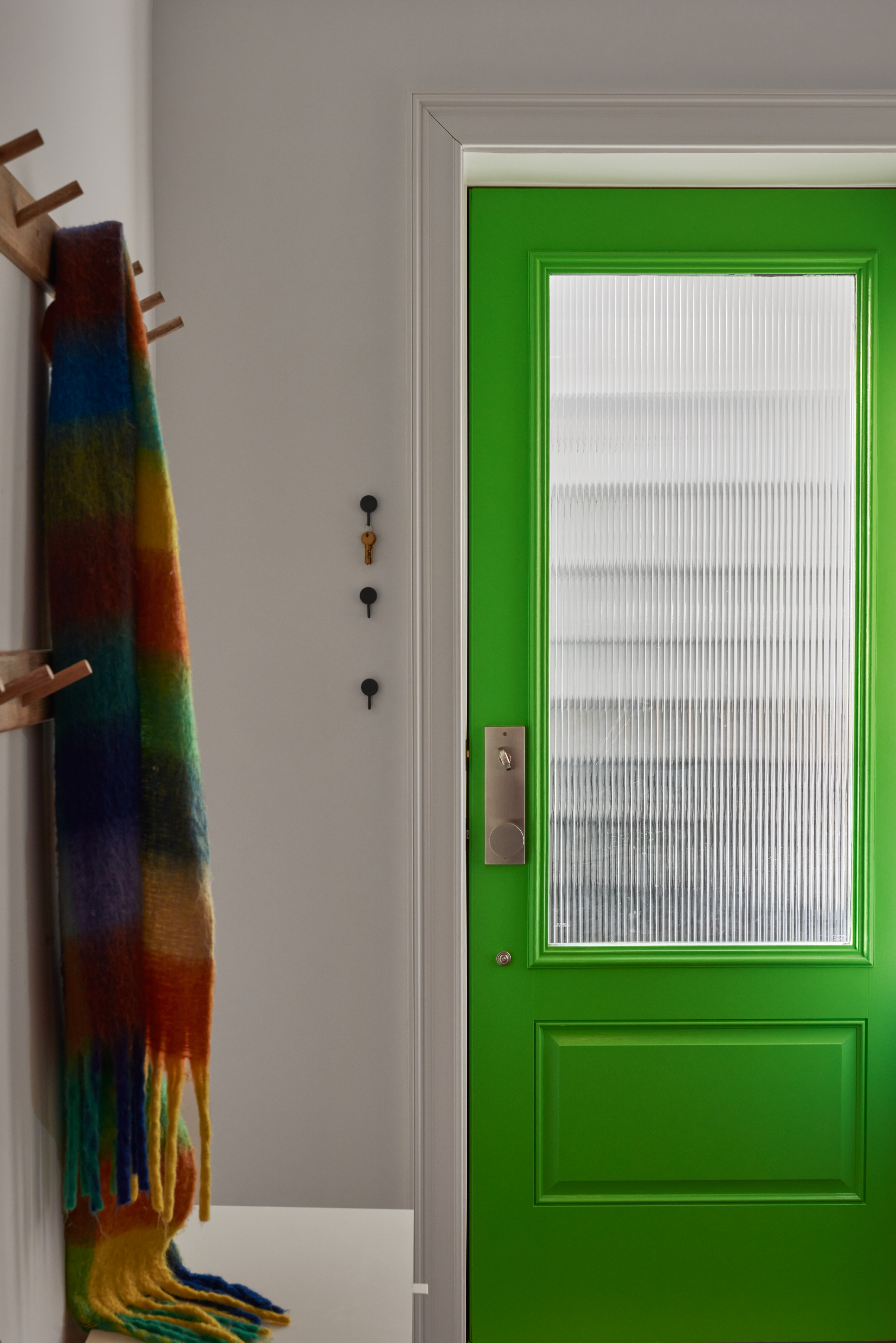 Green front door