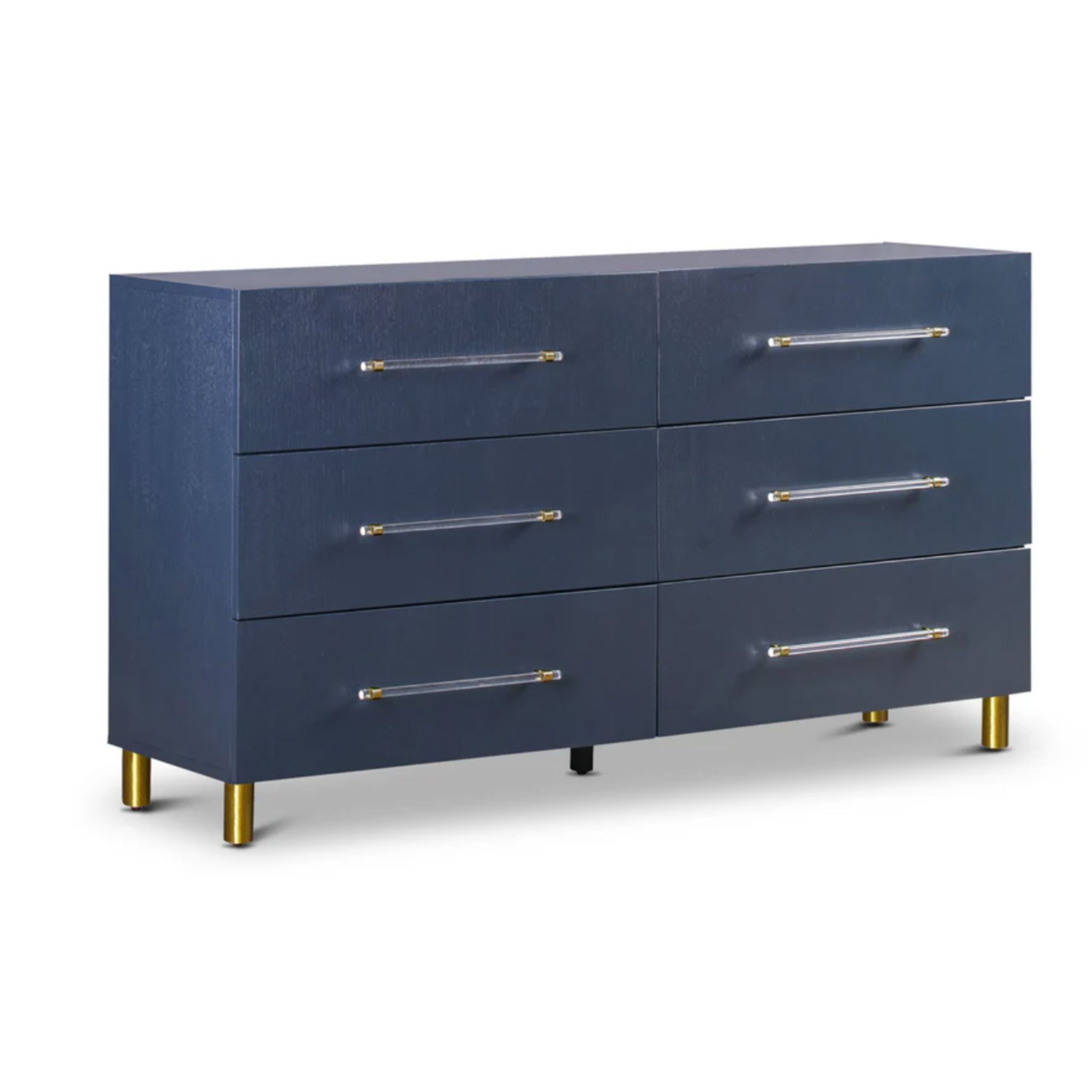 Blue chest of drawers with six drawers apt2b