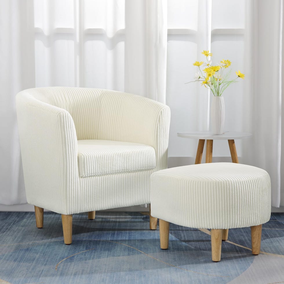 Barrel Cord -Akzent chair with Ottoman Barrel Cord -Akzent chair with Ottoman