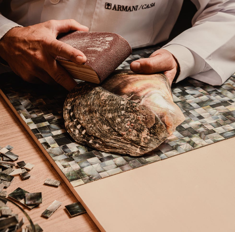 Craftsmen work with natural materials and tools.