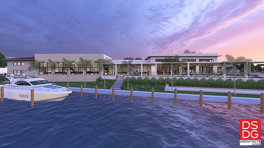 A rendering by DSDG Architects of Bird Key Yacht Club from the water. Bird Key Yacht Club Plan wins the confirmation of the planning authority