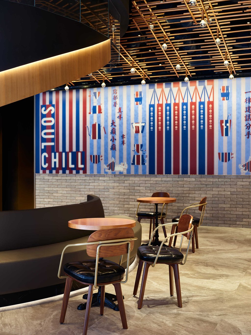In the old style, elevator gates contain in works of art that borrow from Stanley Wong's RedwhiteBlue series. Photo: Han Tang In the old style, elevator gates contain in works of art that borrow from Stanley Wong's RedwhiteBlue series. Photo: Han Tang