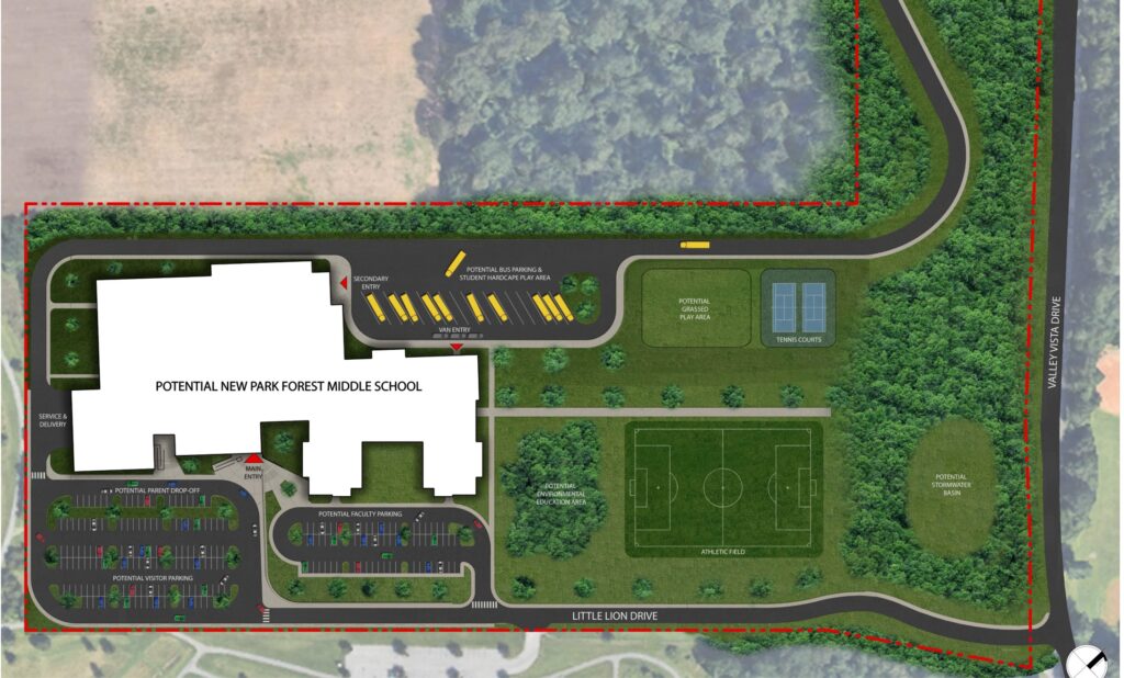 Scasd Board Reviews First constructions, updated cost estimate for the new Park Forest Middle School
