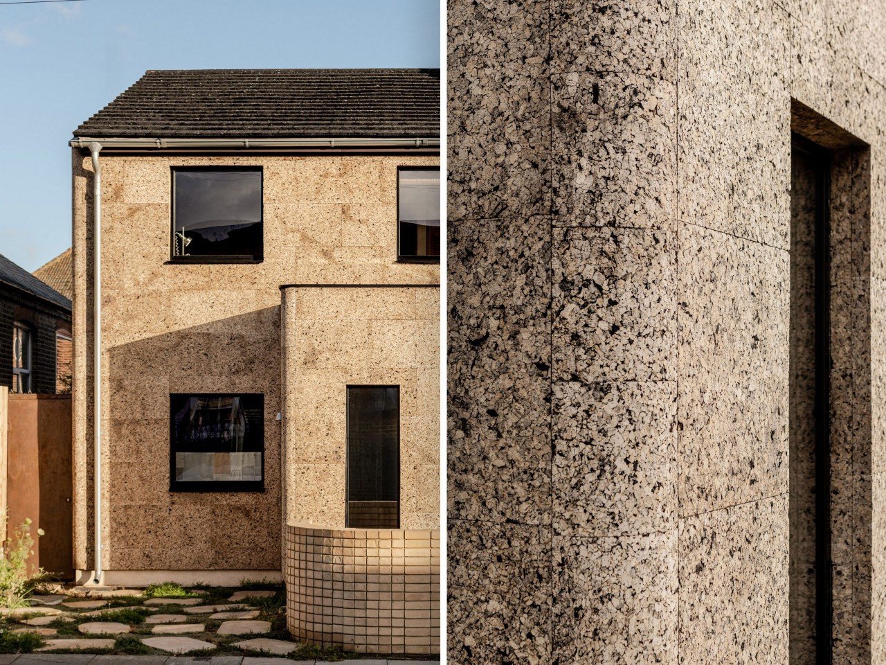 This house in the 1970s received a sustainable cork connection and disturbs the London architecture