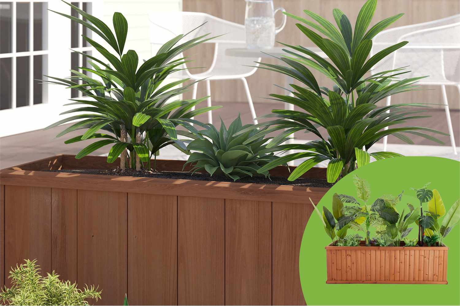 This increased garden bed for "petite backyards" is available in Wayfair