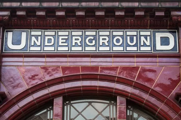 London, Great Britain - February 16, 2017: The traditional tiled exterior of the London Underground Station in Kilburn Park in London, on February 16, 2017.