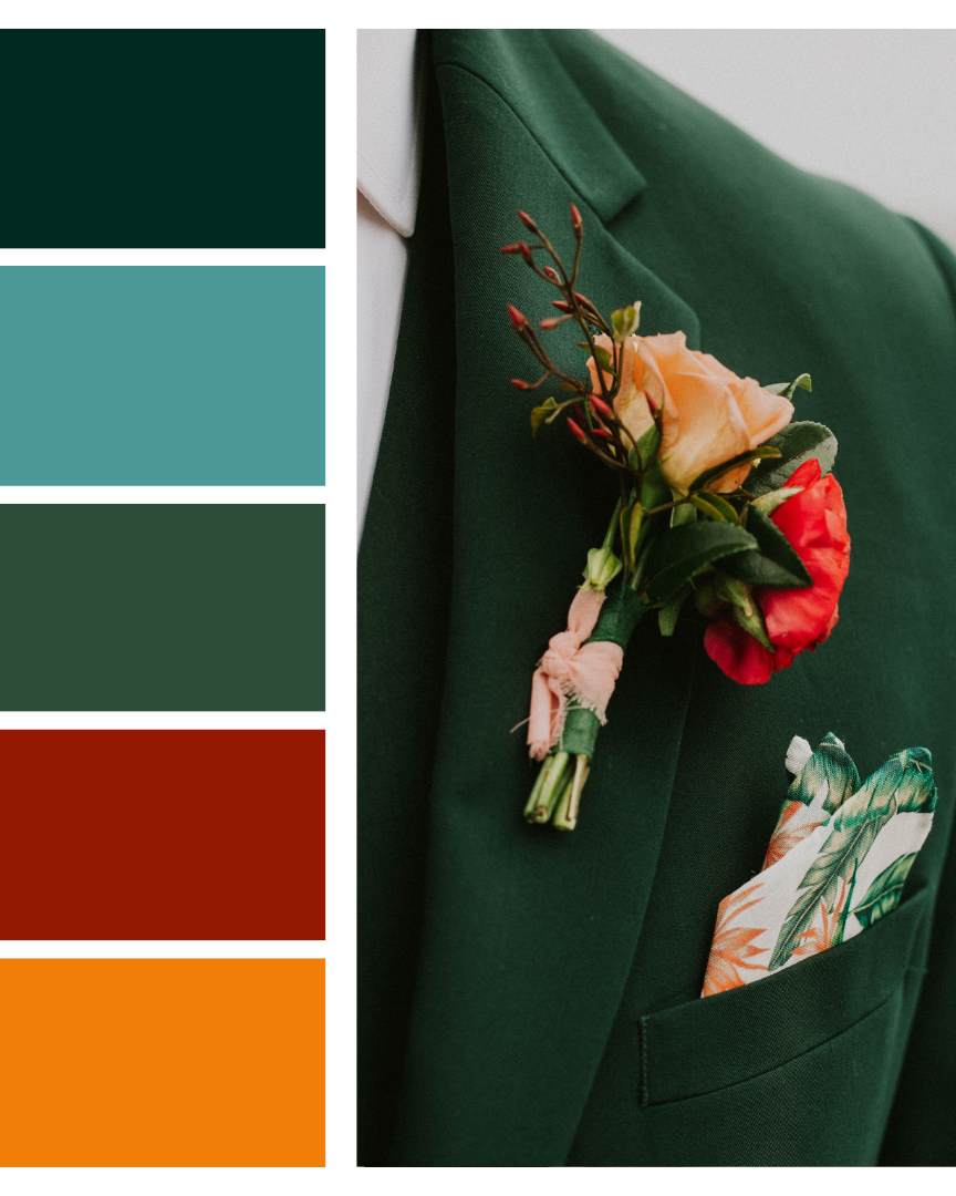Wedding color schemes in a moody green Wedding color schemes in a moody green